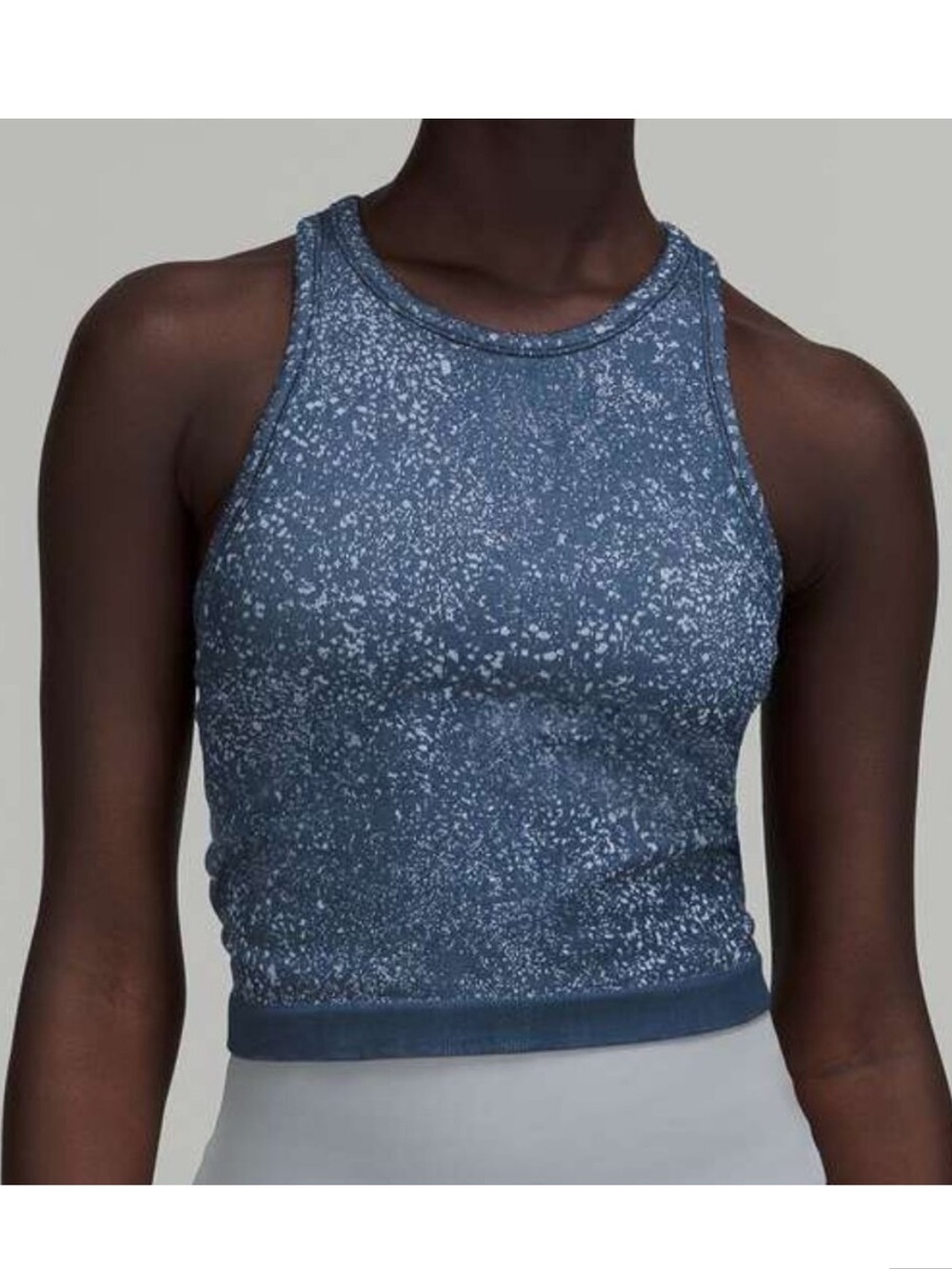 lululemon athletica Blue Speckled Cropped Tank